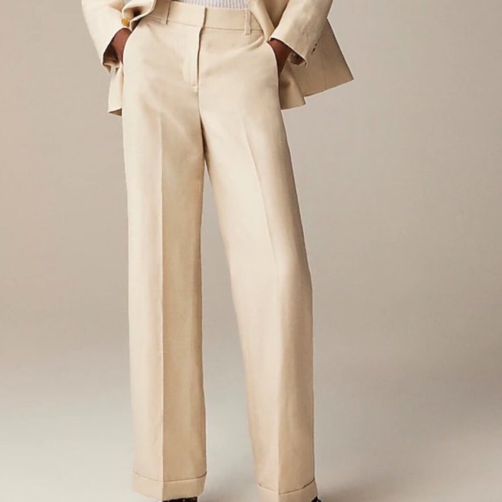 J. Crew Linen Tropical Weight Linen /Wool Blend Alexander Pant Size 2 NWT